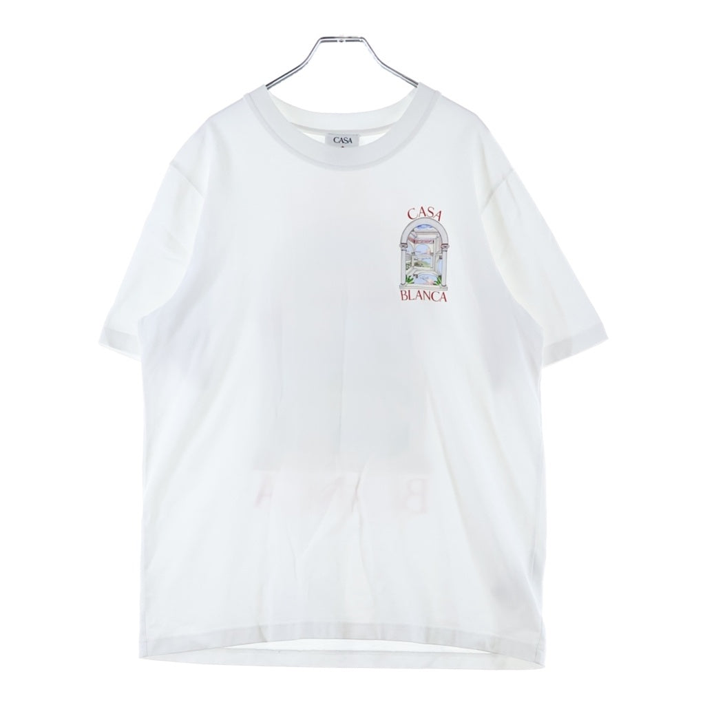 CASABLANCA(カサブランカ) Le Passage t-shirt 両面プリント オーガニックコットン 半袖Tシャツ ホワイト U-MPS25-JTS-001-07