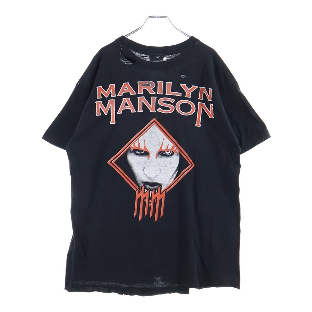 VINTAGE(ヴィンテージ) 90-00S MARILYN MANSON DOUBLE SIDE BOOTLEG マリリン マンソン ブートレグ ダブルサイド 両面プリント 半袖Tシャツ カットソー ブラック