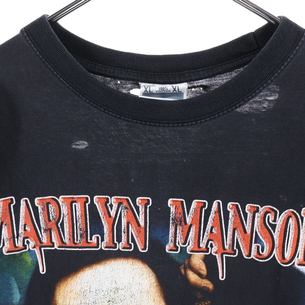 VINTAGE(ヴィンテージ) 90-00S MARILYN MANSON DOUBLE SIDE BOOTLEG マリリン マンソン ブートレグ ダブルサイド 両面プリント 半袖Tシャツ カットソー ブラック