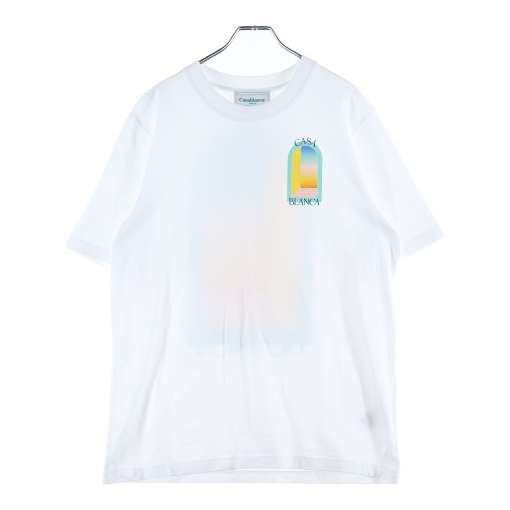 CASABLANCA(カサブランカ) L'Arc Color プリント オーガニックコットン 半袖Tシャツ カットソー ホワイト U-MPF24-JTS-001-01