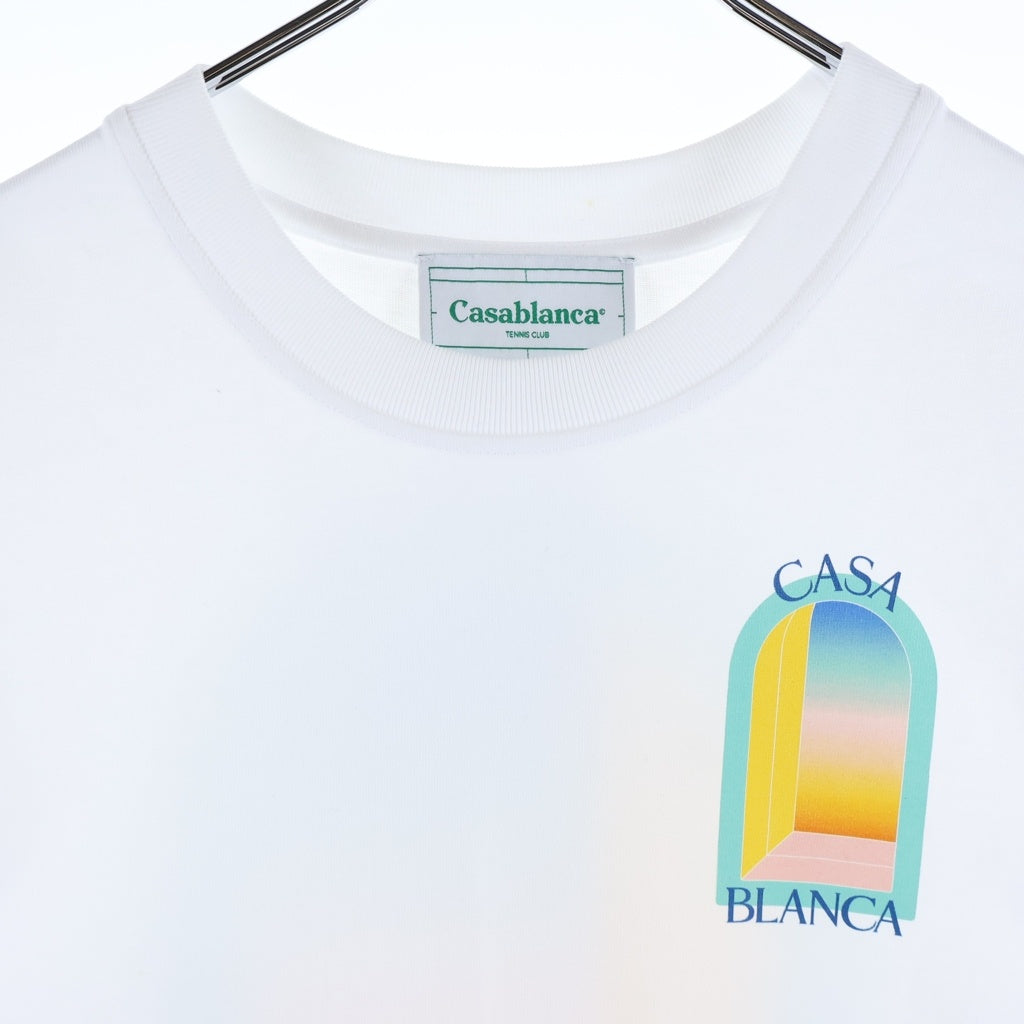 CASABLANCA(カサブランカ) L'Arc Color プリント オーガニックコットン 半袖Tシャツ カットソー ホワイト U-MPF24-JTS-001-01
