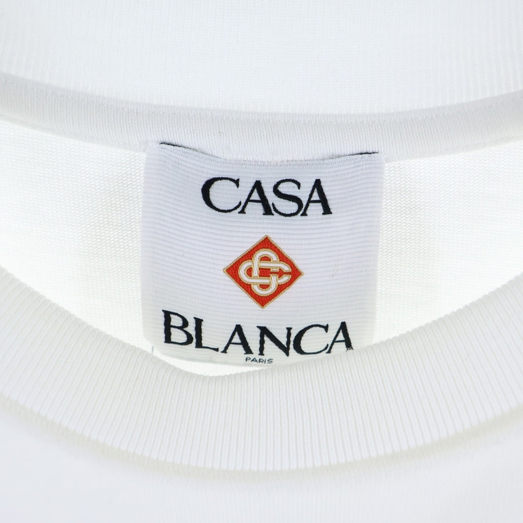 CASABLANCA(カサブランカ) 25SS La Colomne プリント オーガニックコットン 半袖Tシャツ カットソー ホワイト MPS25-JTS-001-05