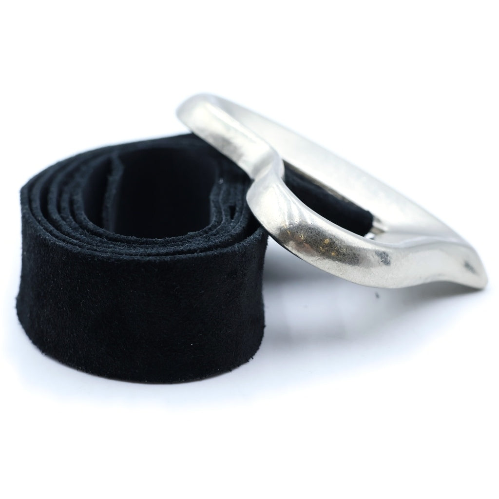 NO BRAND(ノーブランド) SEA BIG HEART SUEDE BELT ビッグハートスウェードベルト ブラック レディース