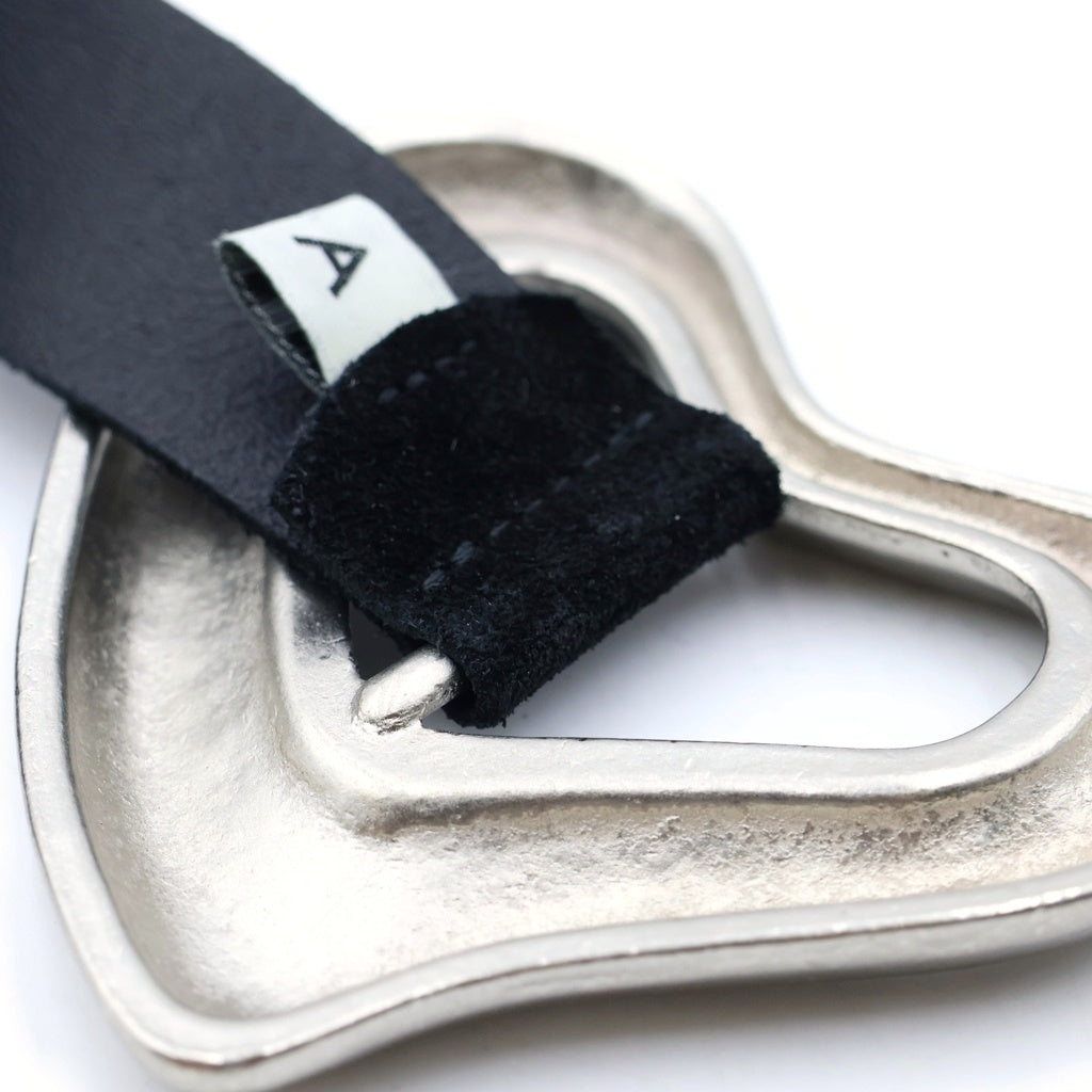 NO BRAND(ノーブランド) SEA BIG HEART SUEDE BELT ビッグハートスウェードベルト ブラック レディース