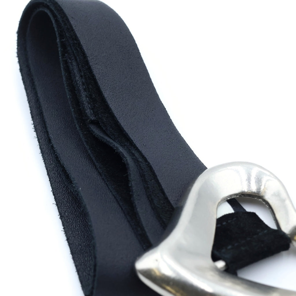 NO BRAND(ノーブランド) SEA BIG HEART SUEDE BELT ビッグハートスウェードベルト ブラック レディース