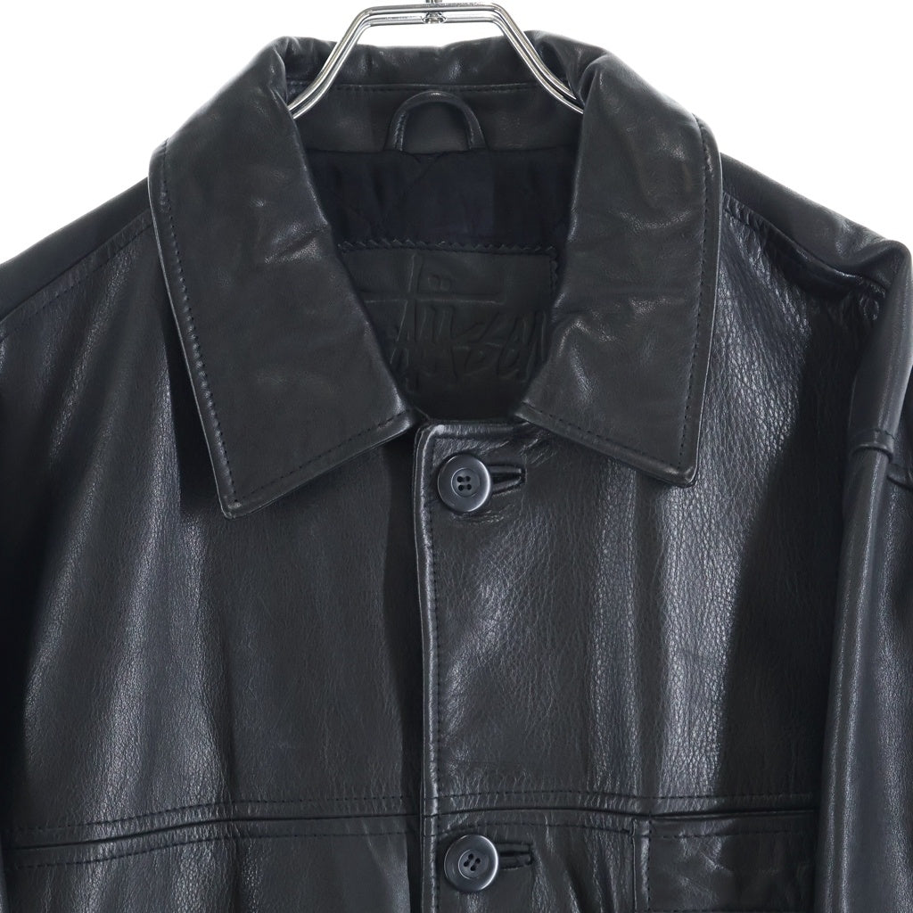 STUSSY(ステューシー) 90S OLD LEATHER CAR COAT レザーカーコート ブラック