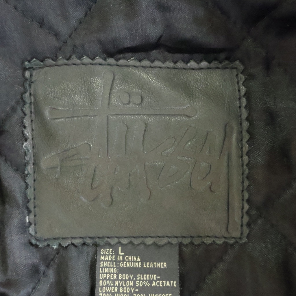 STUSSY(ステューシー) 90S OLD LEATHER CAR COAT レザーカーコート ブラック