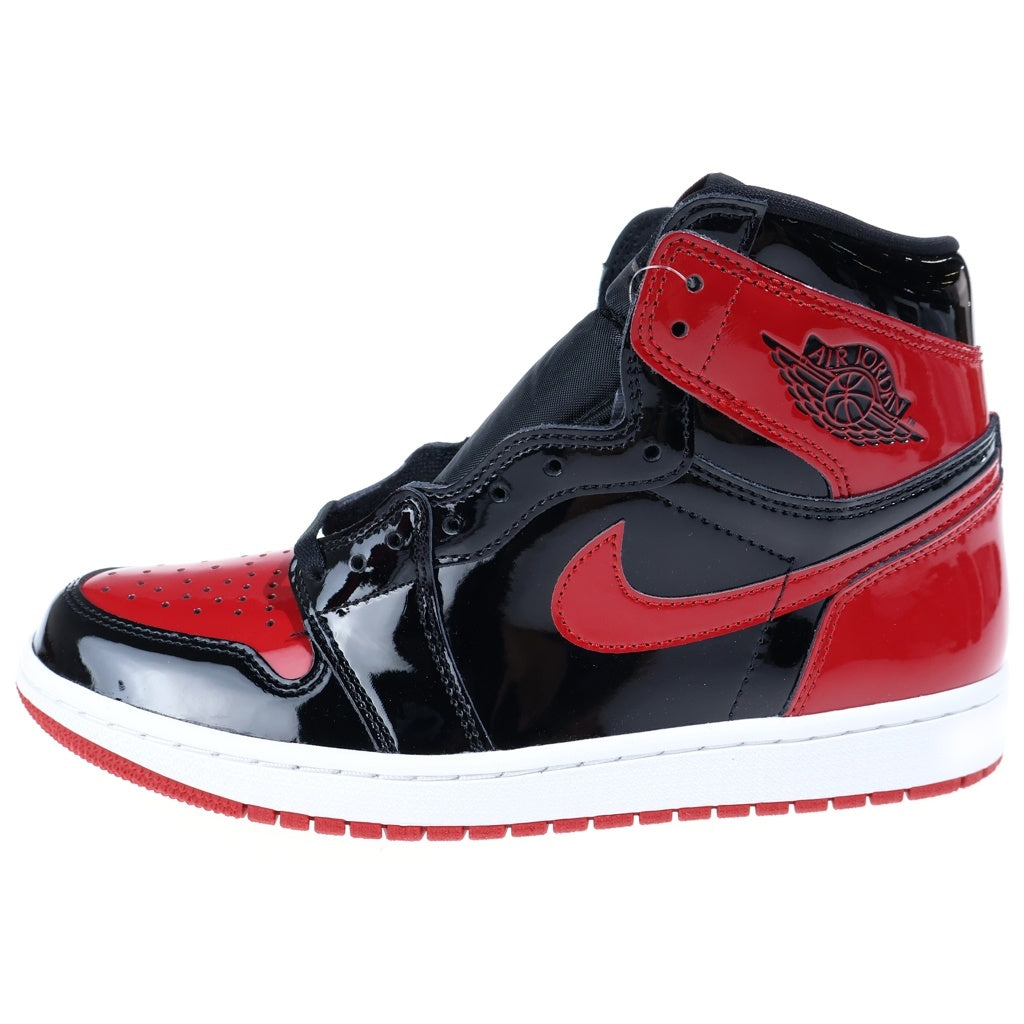 NIKE(ナイキ) AIR JORDAN 1 HIGH PATENT BRED エアジョーダン1 ハイ OG パテントブレッド レッド/ブラック US9/27cm 555088-063