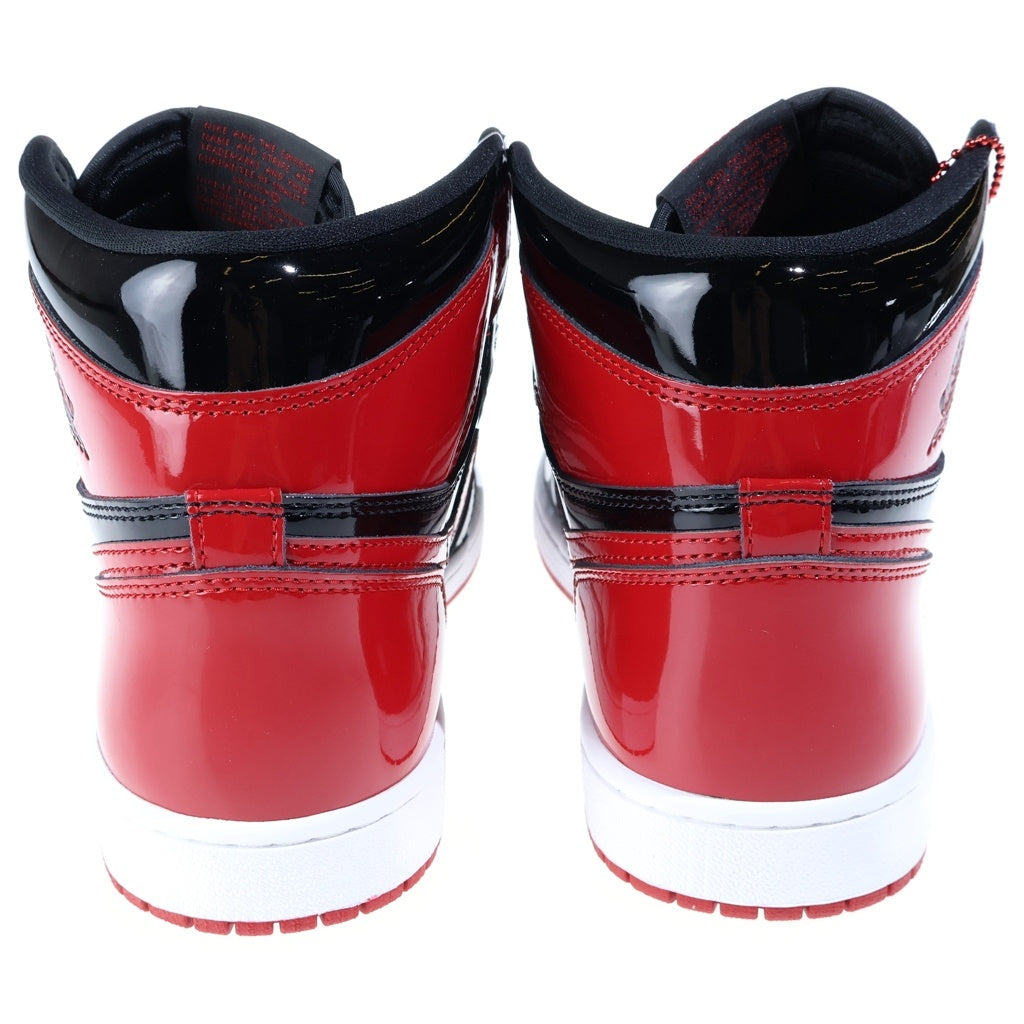 NIKE(ナイキ) AIR JORDAN 1 HIGH PATENT BRED エアジョーダン1 ハイ OG パテントブレッド レッド/ブラック US9/27cm 555088-063