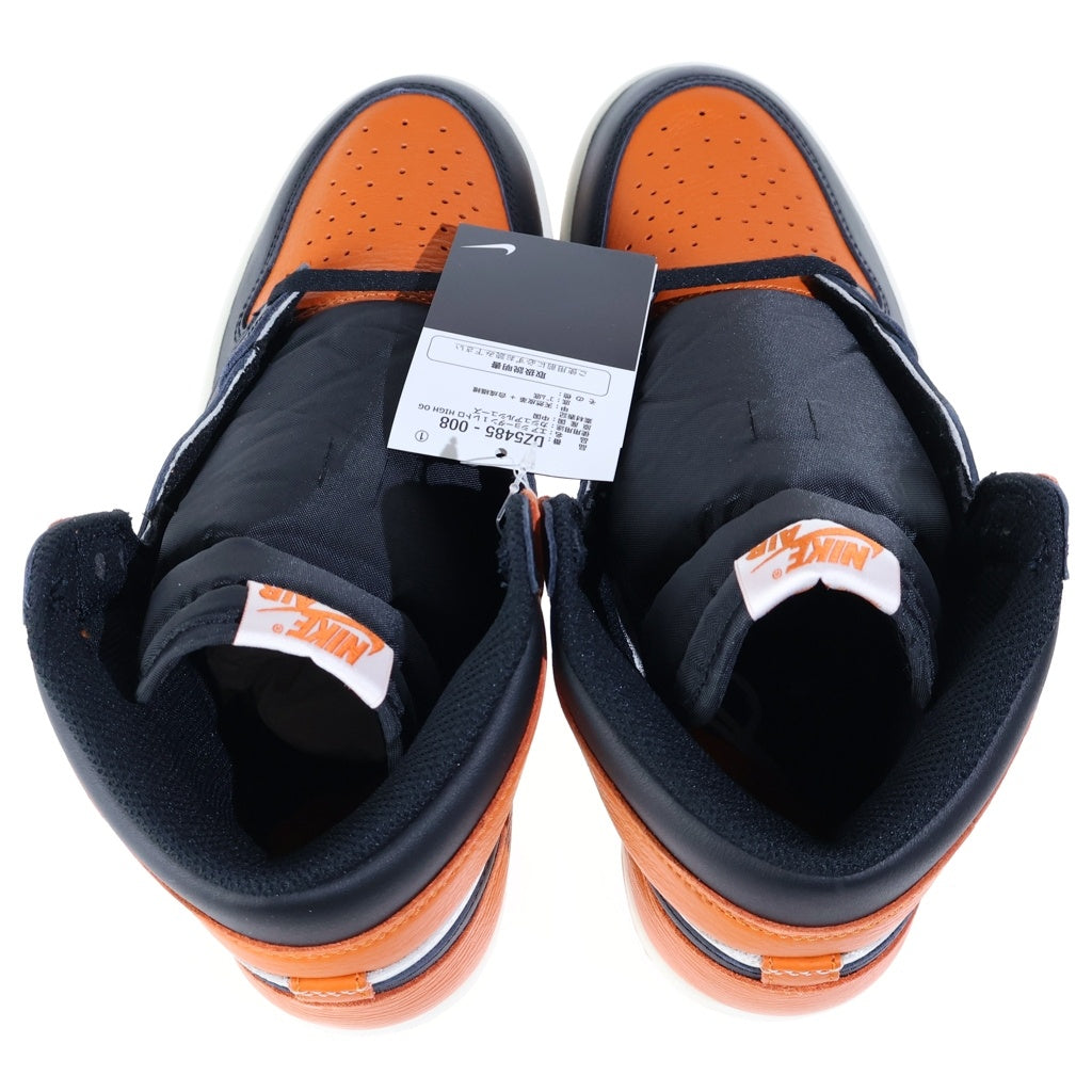 NIKE(ナイキ) AIR JORDAN 1 RETRO HIGH SHATTERED BACKBOARD (2025) エアジョーダン1 レトロ ハイ OG シャッタードバックボード ブラック/オレンジ US9/27cm DZ5485-008
