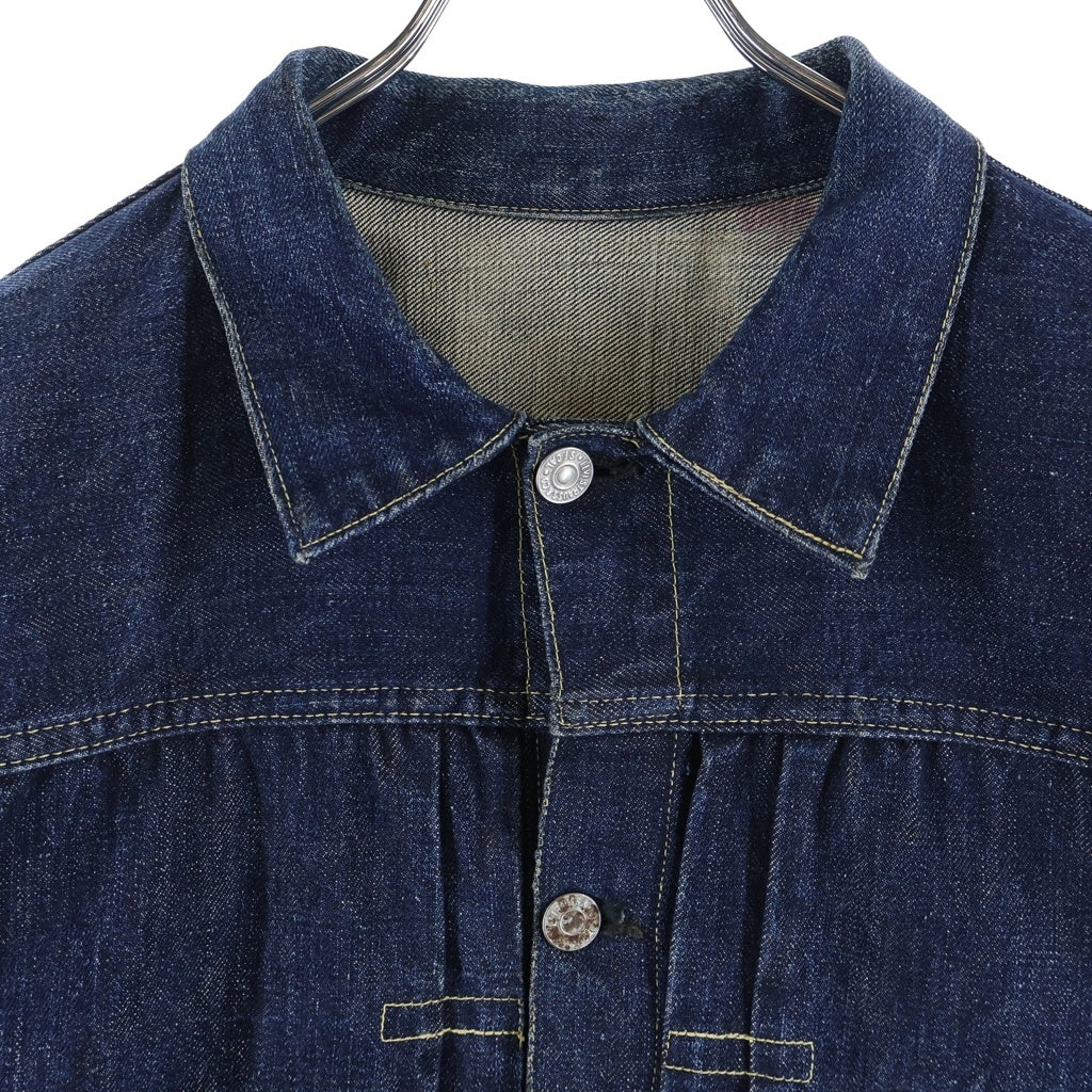 Levi's(リーバイス) 40s VINTAGE 506XX 46MODEL 片面 BIG E 針刺しヤスリバックル オールイエローステッチ デニムジャケット 真紺 インディゴ