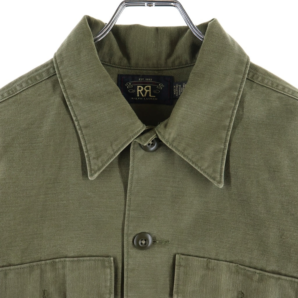 RRL(ダブルアールエル) 24SS REVERSE SATEEN OVERSHIRT リバースサティーン バックサテンオーバーシャツ カーキ 55-5-10487-15-2RL