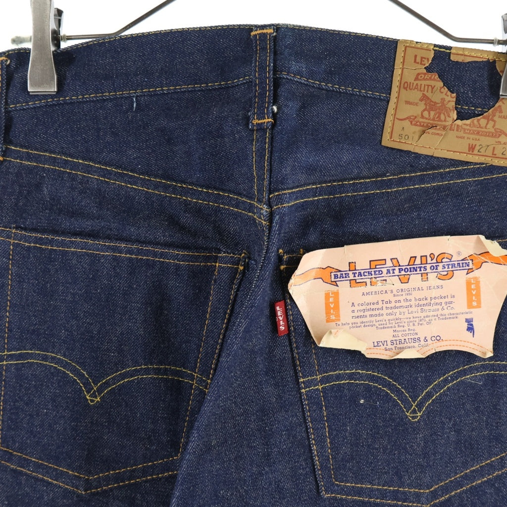 Levi's(リーバイス) 60S VINTAGE DEADSTOCK BIG E A TYPE Vステッチ ヴィンテージ デッドストック フラッシャー付き 足長R ボタン裏刻印6 紙パッチ デニムパンツ インディゴ