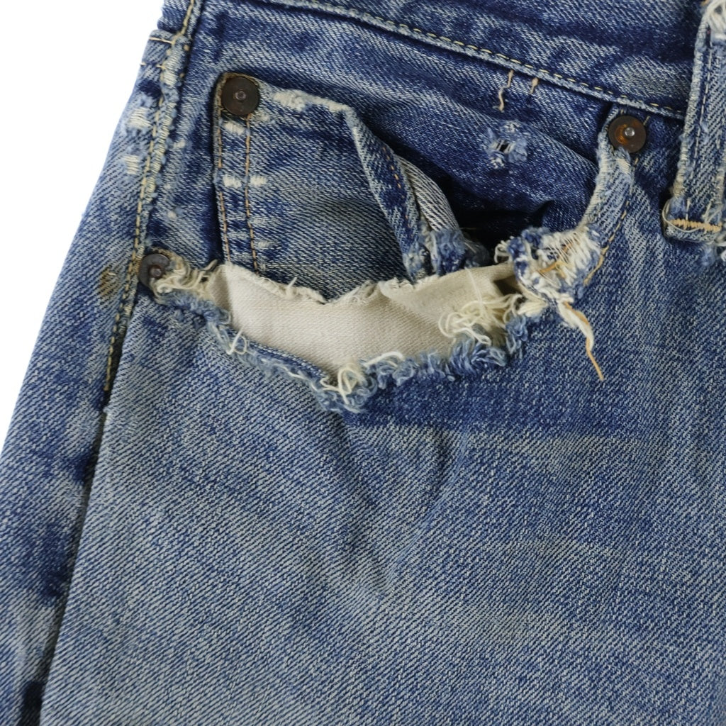 Levi's(リーバイス) 50S VINTAGE 501XX 53MODEL 革パッチ 隠しリベット ボタン裏ツーブロンク 両面BIGE ボタンフライ デニムパンツ インディゴ