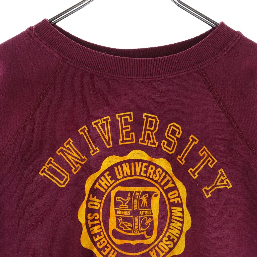 VINTAGE(ヴィンテージ) 60S COLLEGE FLOCK PRINT SWEAT 脇ガゼット カレッジ フロッキープリント スウェット レッド