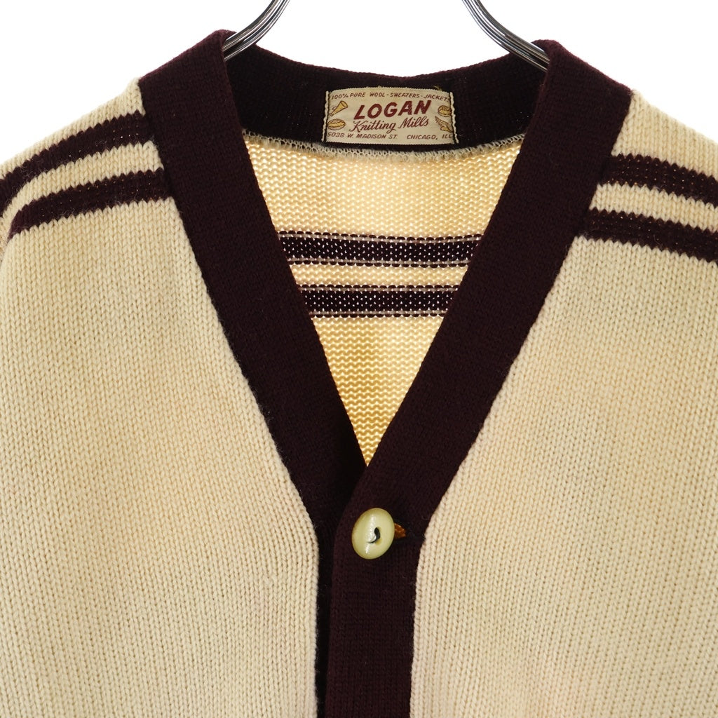 VINTAGE(ヴィンテージ) 50S LOGAN WOOL LETTERD CARDIGAN ウール レタードカーディガン ベージュ