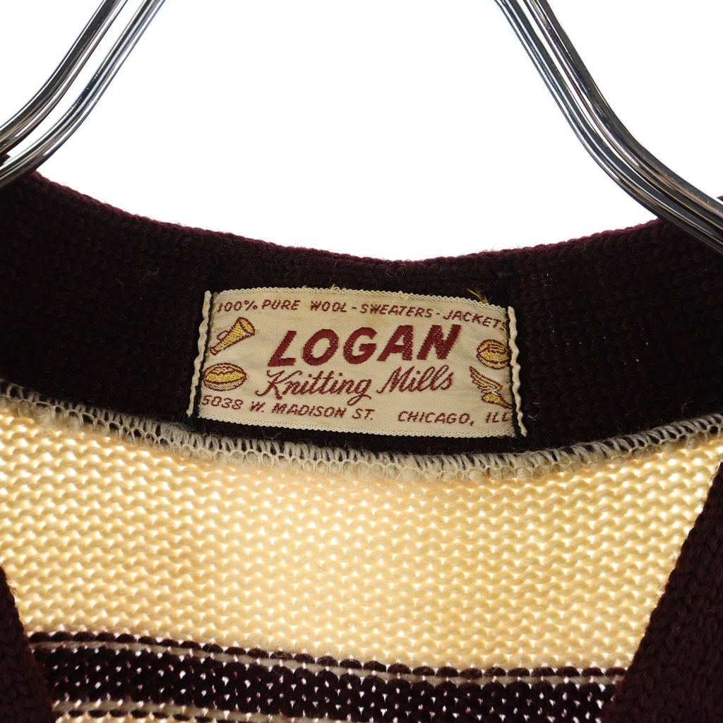 VINTAGE(ヴィンテージ) 50S LOGAN WOOL LETTERD CARDIGAN ウール レタードカーディガン ベージュ
