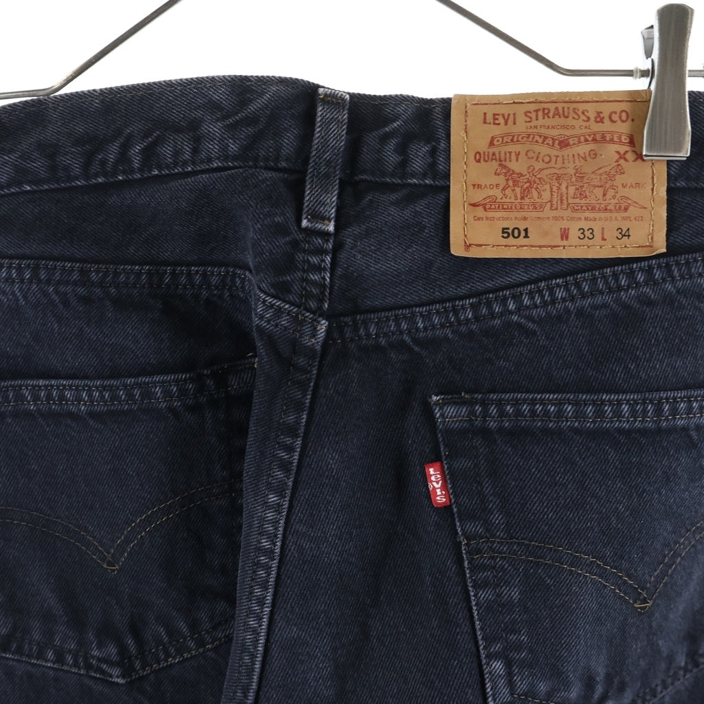 Levi's(リーバイス) 90S VINTAGE 501 後染め ボタン裏653 スモールe USA製 フライボタン デニム パンツ ブラック