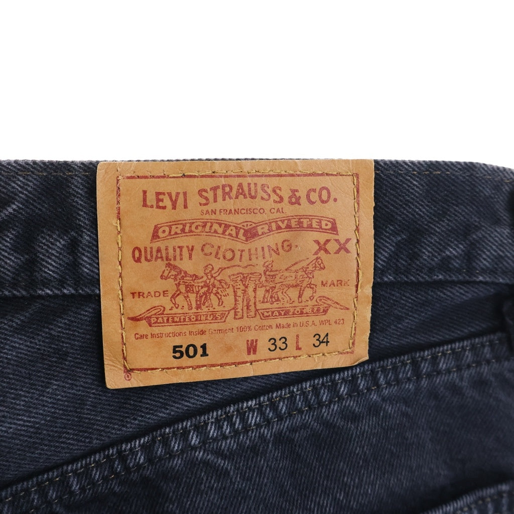 Levi's(リーバイス) 90S VINTAGE 501 後染め ボタン裏653 スモールe USA製 フライボタン デニム パンツ ブラック