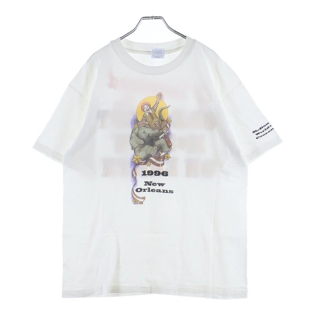 VINTAGE(ヴィンテージ) 90S McDonald ORLEANS グレイテストマックショー マクドナルド クルーネック半袖Tシャツ ホワイト