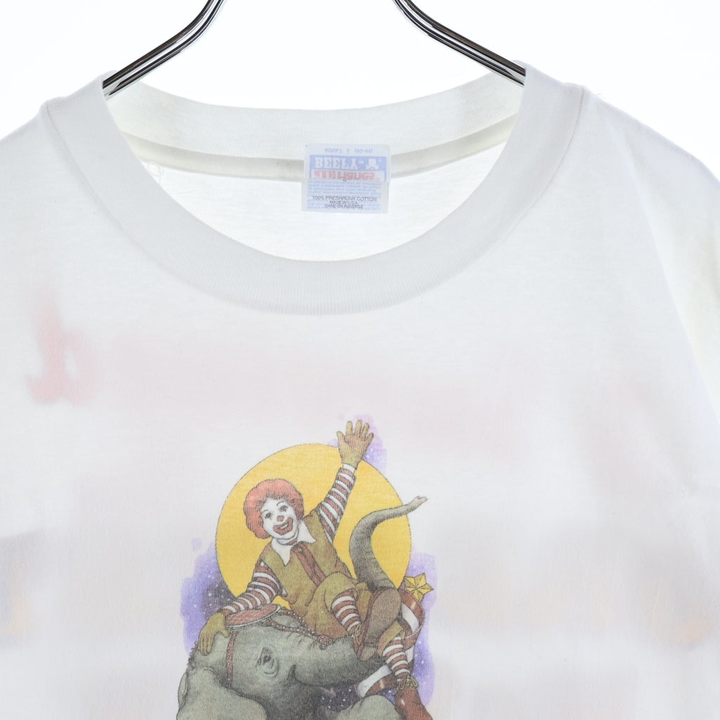VINTAGE(ヴィンテージ) 90S McDonald ORLEANS グレイテストマックショー マクドナルド クルーネック半袖Tシャツ ホワイト