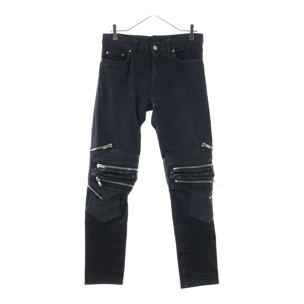 SAINT LAURENT PARIS(サンローランパリ) 13AW BIKER PANTS レザー切り替え バイカーパンツ ブラック 330285