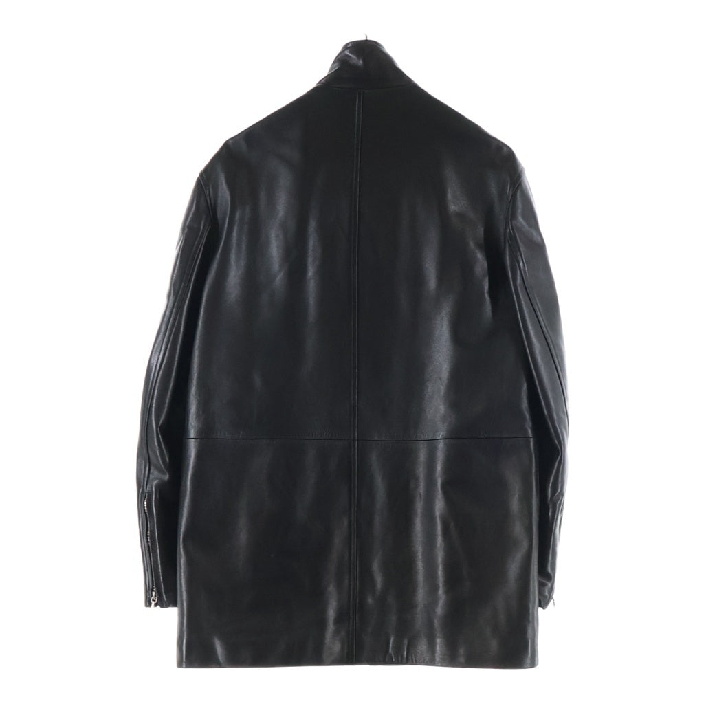 agnes b. homme(アニエスベーオム) 00S LEATHER COAT RIRI ZIP フランス製 羊革 ダブルジップ レザー コート ジャケット ブラック 01018808 03-5412-1700