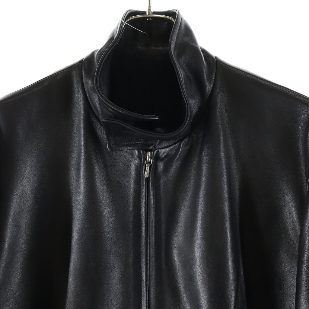 agnes b. homme(アニエスベーオム) 00S LEATHER COAT RIRI ZIP フランス製 羊革 ダブルジップ レザー コート ジャケット ブラック 01018808 03-5412-1700