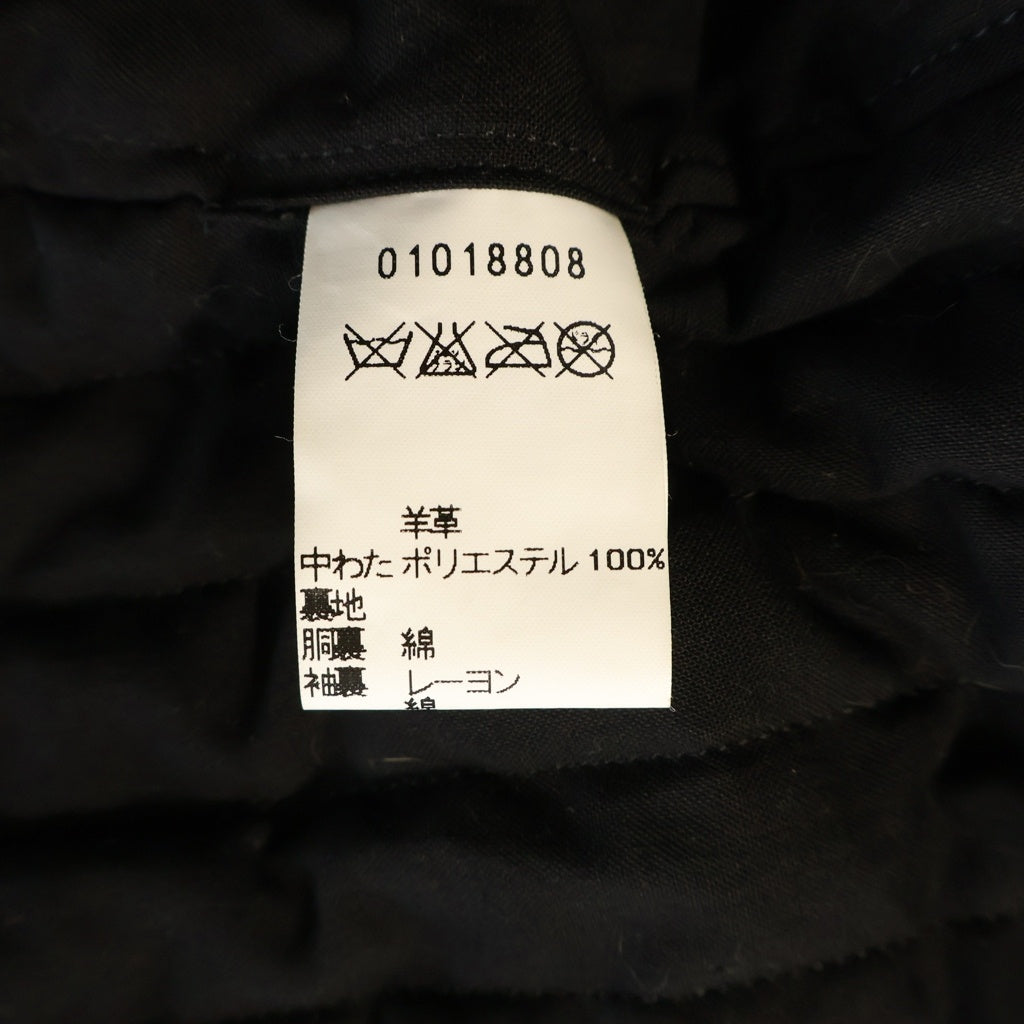 agnes b. homme(アニエスベーオム) 00S LEATHER COAT RIRI ZIP フランス製 羊革 ダブルジップ レザー コート ジャケット ブラック 01018808 03-5412-1700
