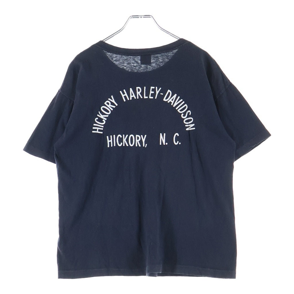 CHAMPION(チャンピオン) 80S HARLEY-DAVIDSON (ハーレーダビッドソン) USA製 フロントプリント クルーネック半袖Tシャツ ブラック