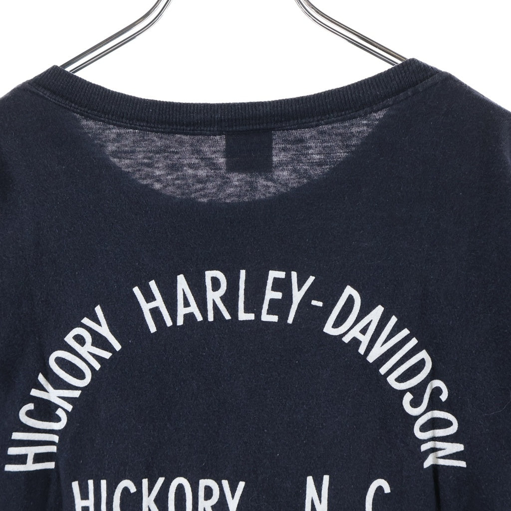 CHAMPION(チャンピオン) 80S HARLEY-DAVIDSON (ハーレーダビッドソン) USA製 フロントプリント クルーネック半袖Tシャツ ブラック
