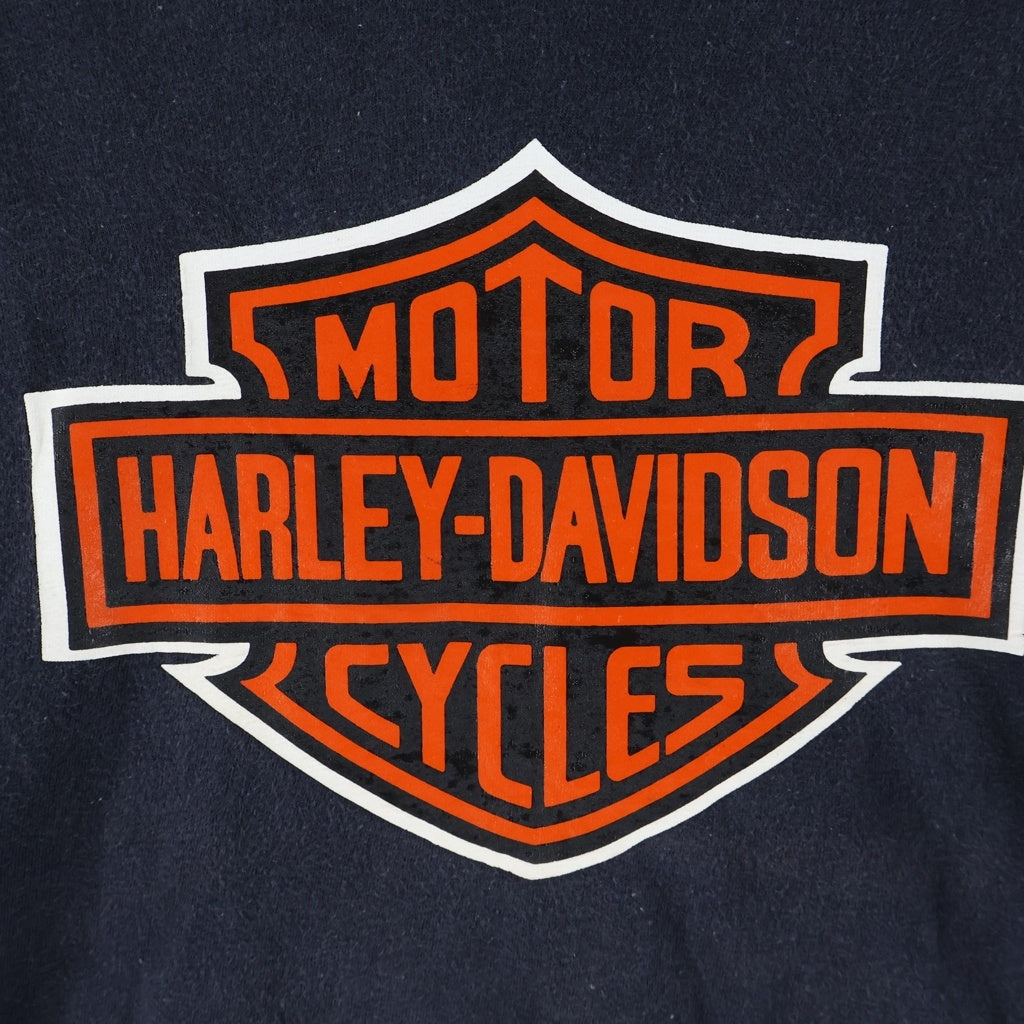 CHAMPION(チャンピオン) 80S HARLEY-DAVIDSON (ハーレーダビッドソン) USA製 フロントプリント クルーネック半袖Tシャツ ブラック