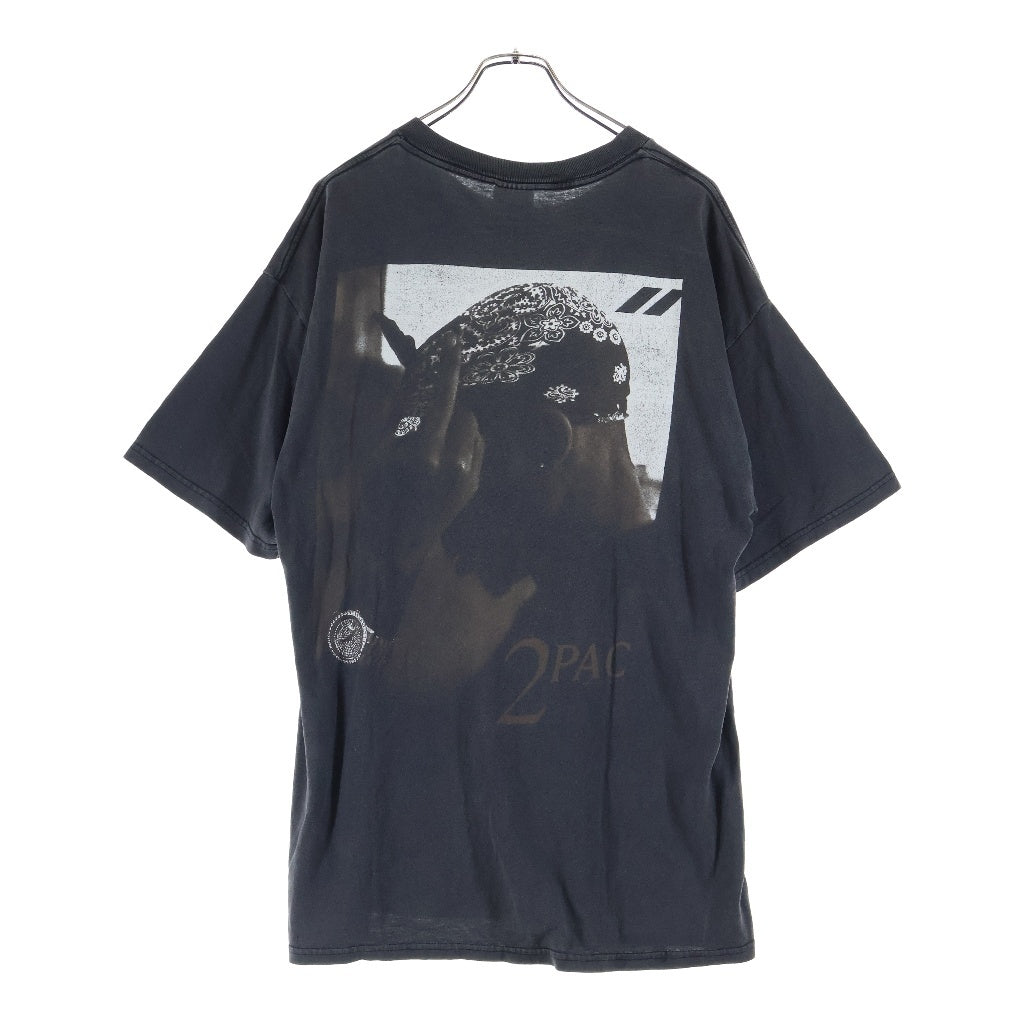 VINTAGE(ヴィンテージ) 90S 2PAC MIDDLE FINGET TEE ミドルフィンガー 両面プリント半袖カットソーTシャツ ブラック