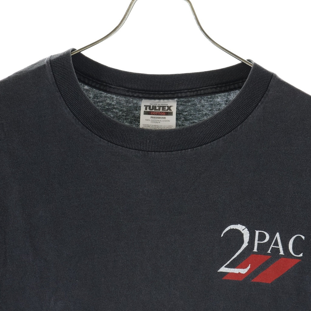 VINTAGE(ヴィンテージ) 90S 2PAC MIDDLE FINGET TEE ミドルフィンガー 両面プリント半袖カットソーTシャツ ブラック
