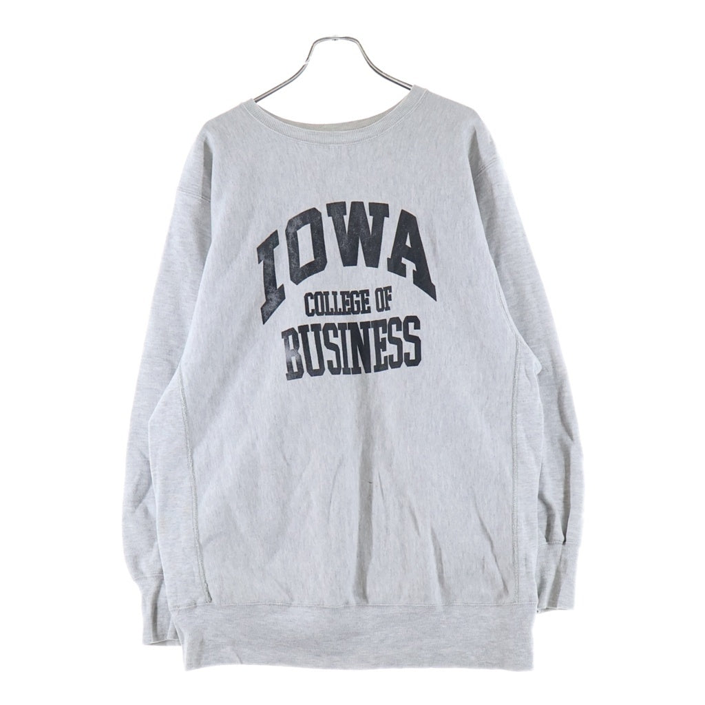 CHAMPION(チャンピオン) 80-90S REVERSE WEAVE IOWA COLLEGE SWEAT アイオワ カレッジ プリント スウェット グレー