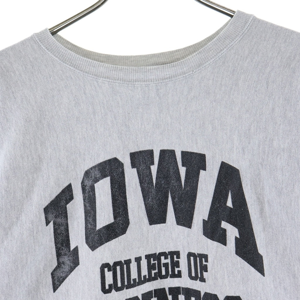 CHAMPION(チャンピオン) 80-90S REVERSE WEAVE IOWA COLLEGE SWEAT アイオワ カレッジ プリント スウェット グレー