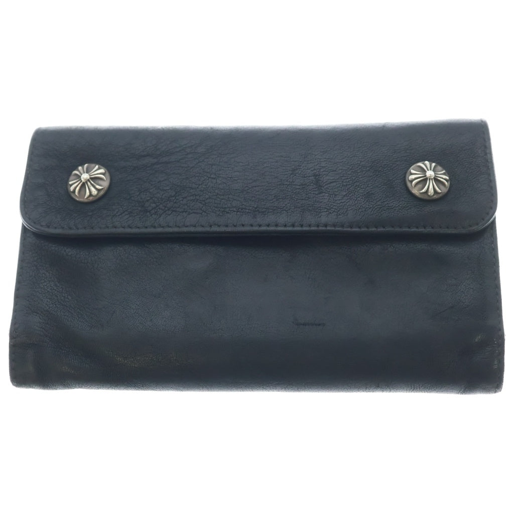 CHROME HEARTS(クロムハーツ) WAVE ウェーブ レザー ウォレット 財布 ブラック BCA375