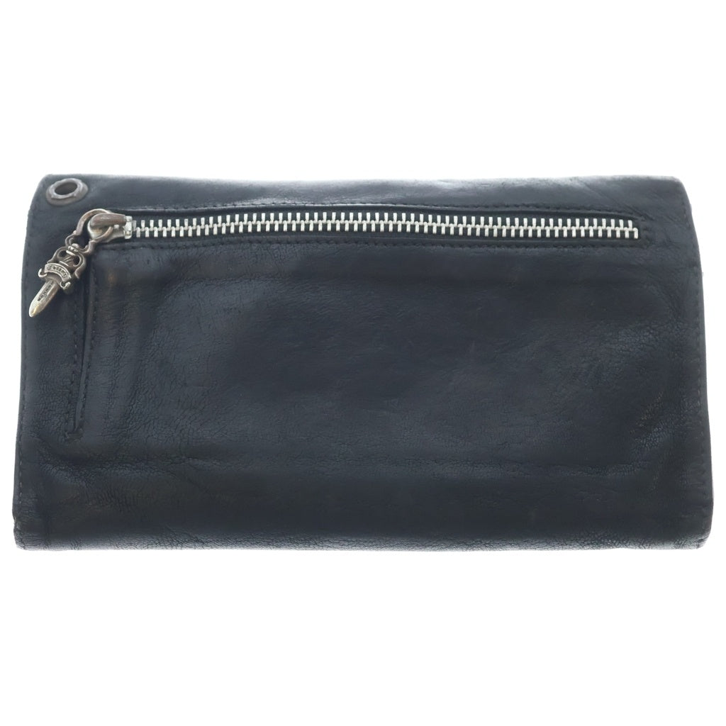 CHROME HEARTS(クロムハーツ) WAVE ウェーブ レザー ウォレット 財布 ブラック BCA375