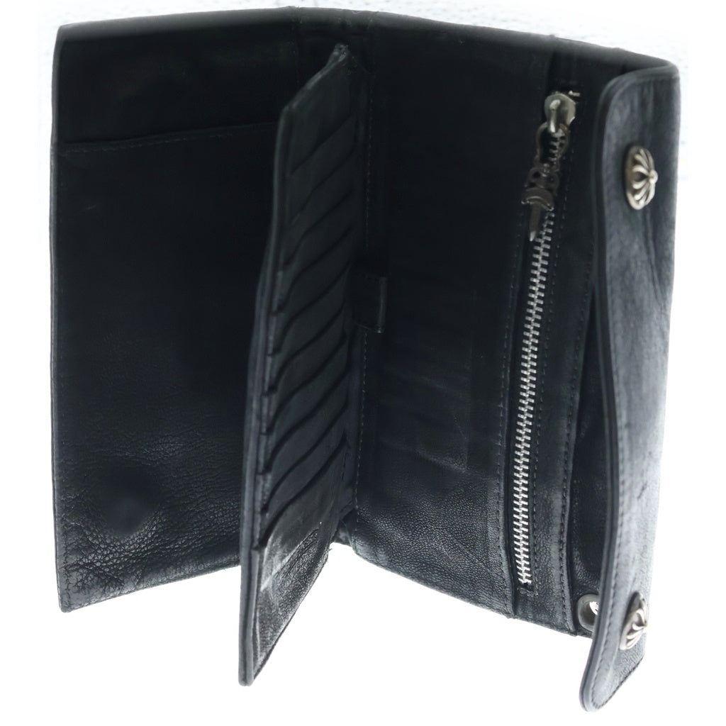 CHROME HEARTS(クロムハーツ) WAVE ウェーブ レザー ウォレット 財布 ブラック BCA375