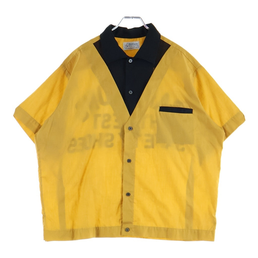 VINTAGE(ヴィンテージ) 60S HILTON (ヒルトン) BOWLING SHIRT USA製 刺しゅう ボーリングシャツ イエロー/ブラック
