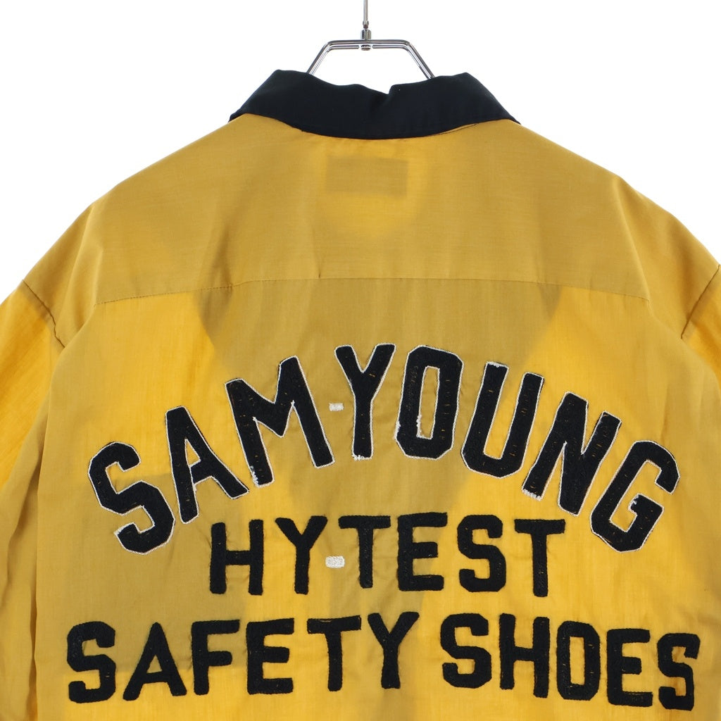 VINTAGE(ヴィンテージ) 60S HILTON (ヒルトン) BOWLING SHIRT USA製 刺しゅう ボーリングシャツ イエロー/ブラック