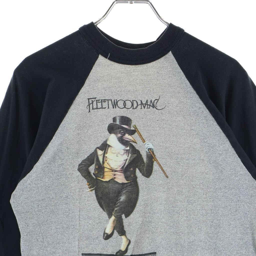 VINTAGE(ヴィンテージ) 70-80S FLEETWOOD MAC TUSK TOUR PENGUIN ペンギン紳士 両面プリント ラグランTシャツ カットソー グレー/ブラック