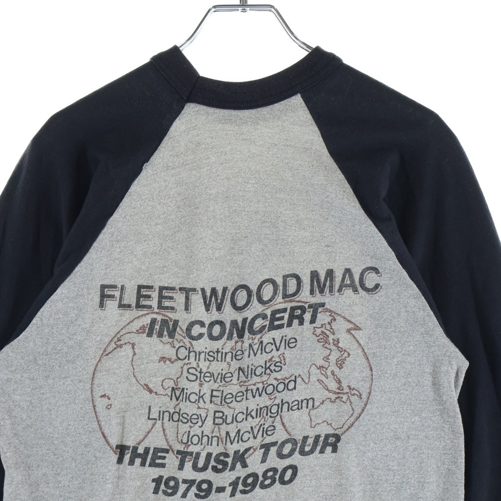 VINTAGE(ヴィンテージ) 70-80S FLEETWOOD MAC TUSK TOUR PENGUIN ペンギン紳士 両面プリント ラグランTシャツ カットソー グレー/ブラック