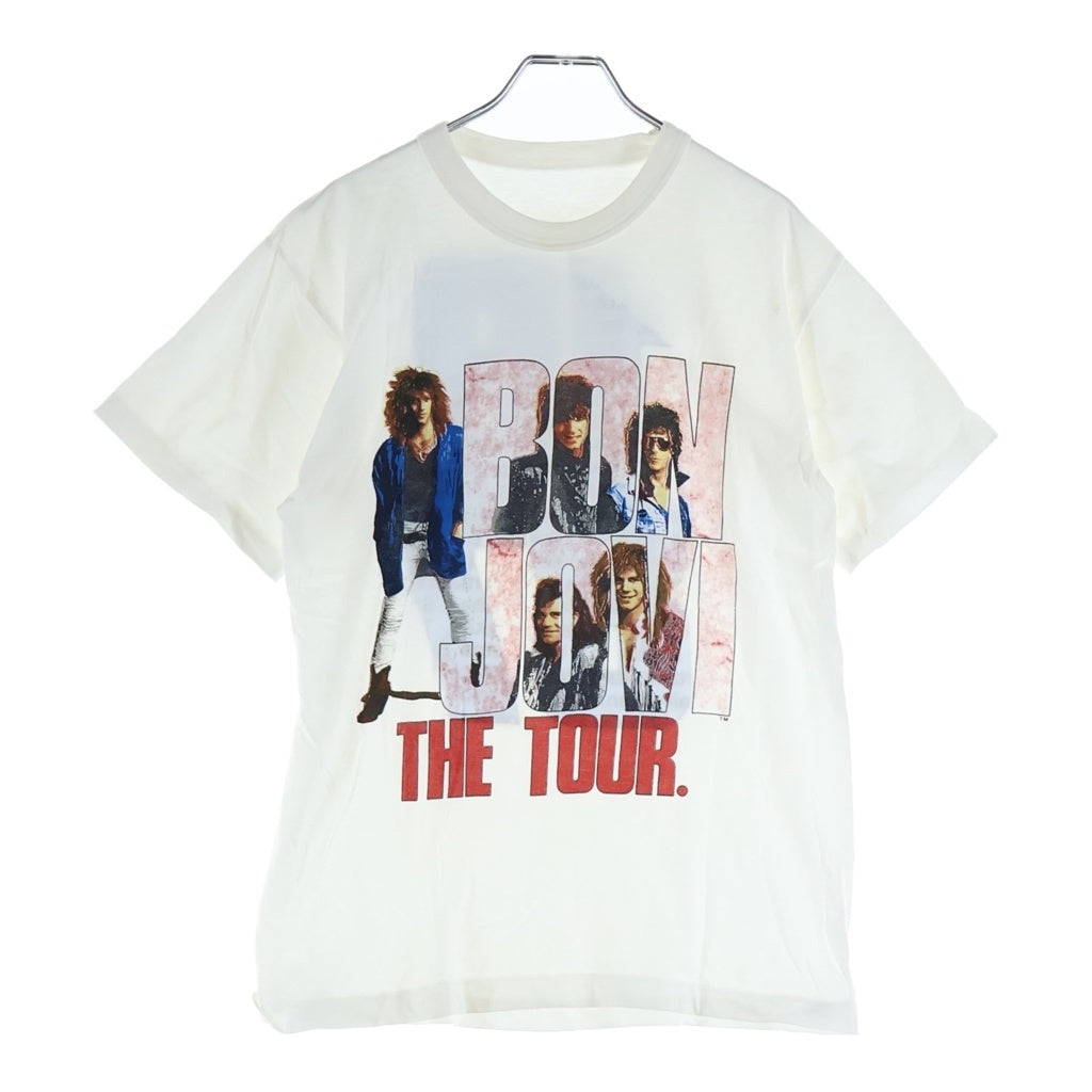 VINTAGE(ヴィンテージ) 80S BON JOVI THE TOUR 1987 ボンジョビ 両面プリント 半袖Tシャツ カットソー ホワイト