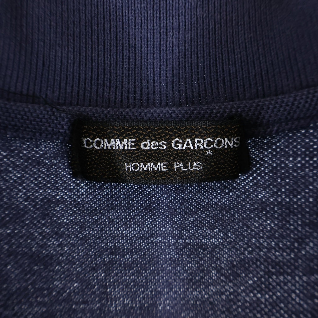 COMME des GARCONS HOMME PLUS(コムデギャルソンオムプリュス) 00S S/S POLO SHIRT コットン ソリッド 半袖ポロシャツ ネイビー PE-T027