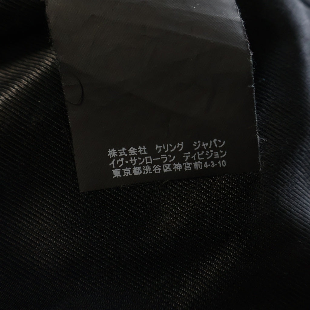 SAINT LAURENT PARIS(サンローランパリ) L01 SMOKING LIPS MOTORCYCLE JACKET スモーキングリップ ダメージ加工 ライダースジャケット レザー ブラック 483159