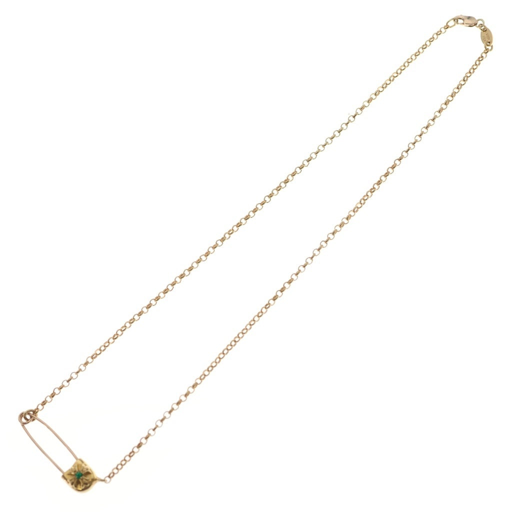 CHROME HEARTS(クロムハーツ) 22K SAFETY PIN NECKLACE R16 1EMRLD セーフティピンネックレス 1エメラルド ネックレス ゴールド