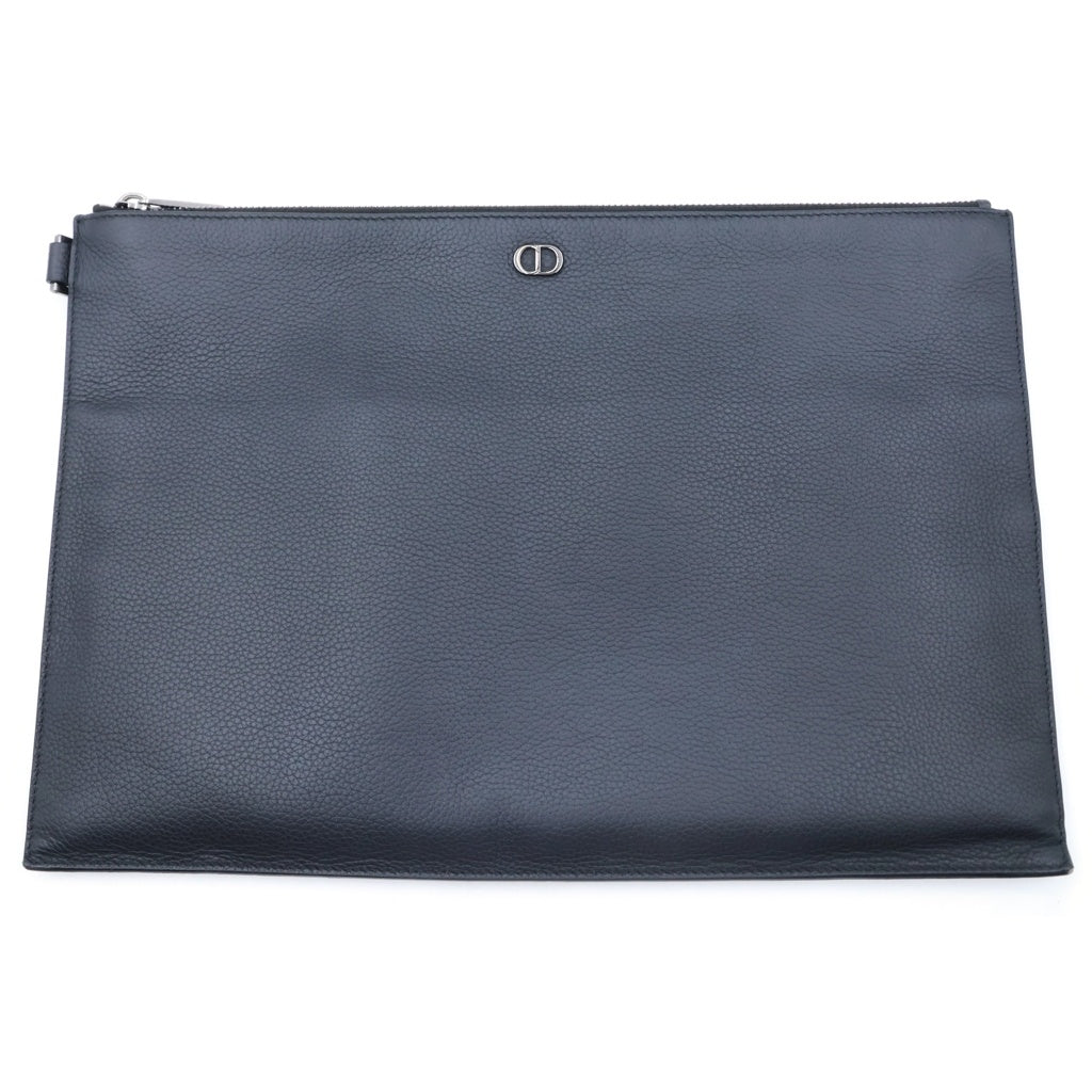 Christian Dior(クリスチャンディオール) CD ICON LEATHER CLUTCH BAG レザー セカンド クラッチ バッグ ブラック