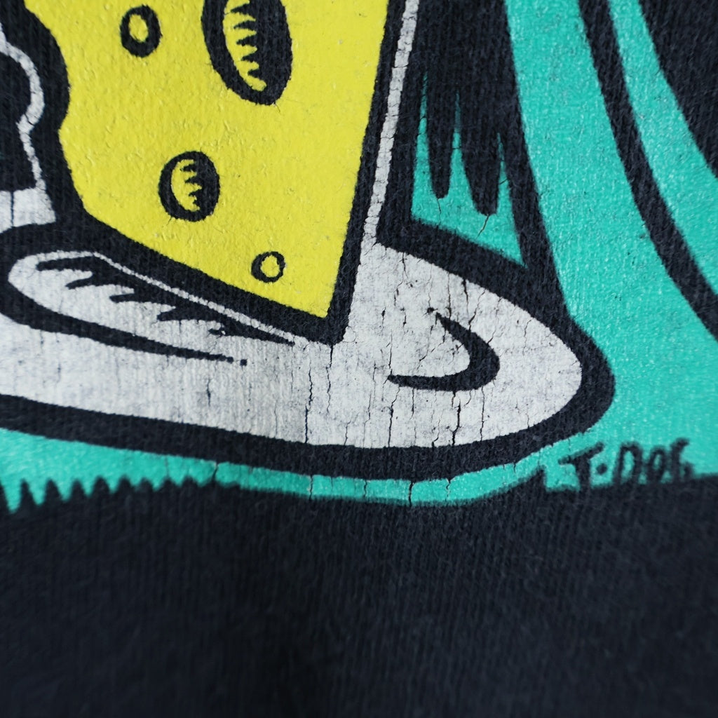 VINTAGE(ヴィンテージ) 90S BIG HUNK O CHEESE Gary Hirsch ゲイリーヒルシュ 両面プリント 半袖Tシャツ カットソー ブラック