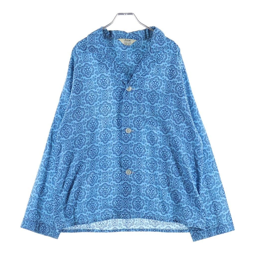 VINTAGE(ヴィンテージ) 60S ARROW OPEN COLOR SHIRT 開襟オープンカラーシャツ 幾何学 ブルー
